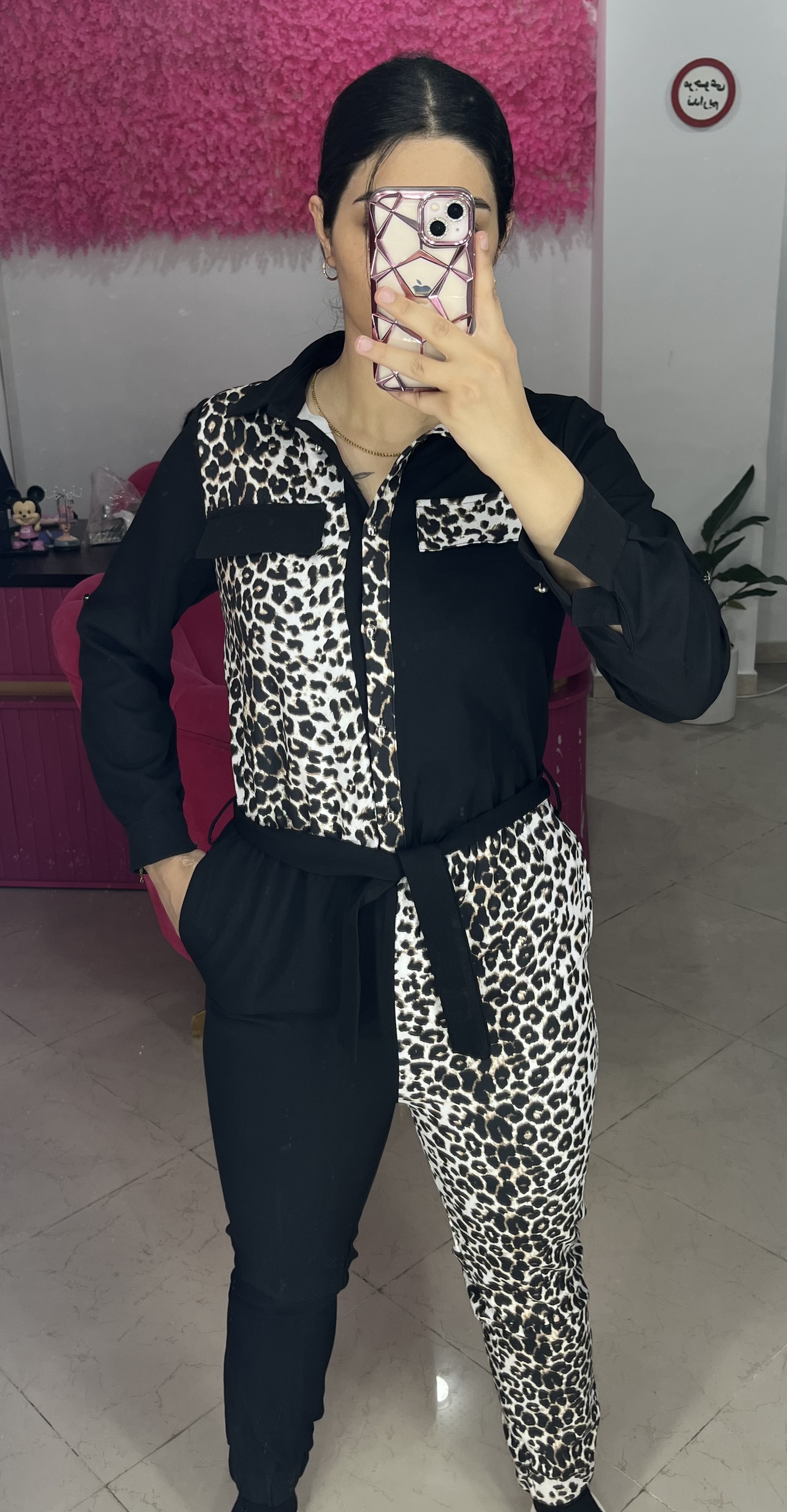 * سرهمی اسپرت زنانه طرح پلنگی کمردار