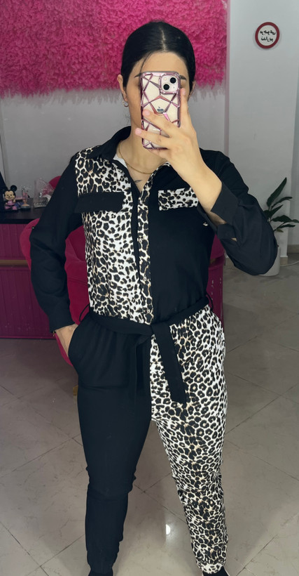 * سرهمی اسپرت زنانه طرح پلنگی کمردار