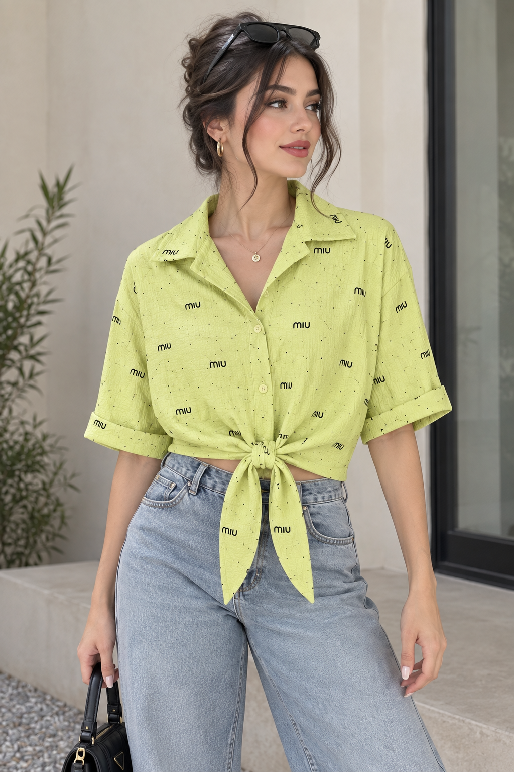 شومیز miu miu جلو گره ای